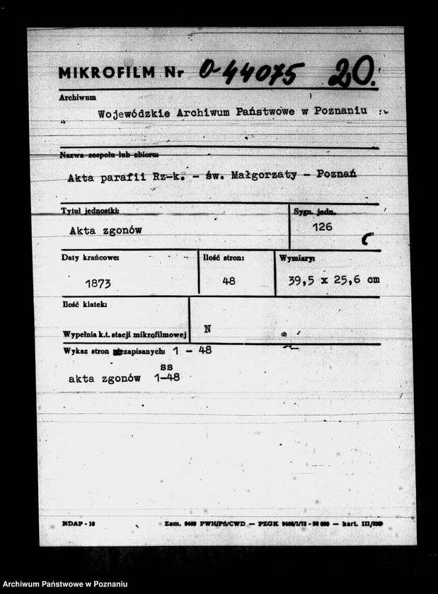 Obraz 1 z jednostki "Księga zgonów"