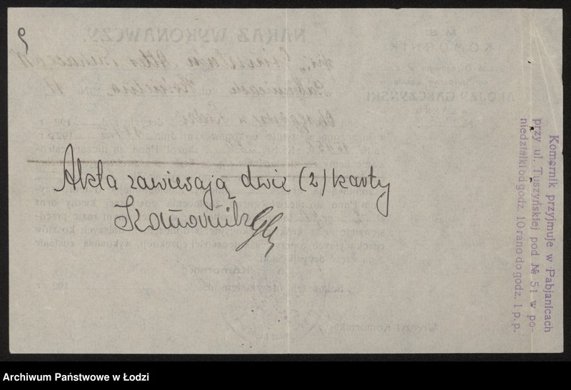 Obraz 12 z jednostki "Grinsztajn, Alter i Pukacz – wyrób i sprzedaż towarów wełnianych i półwełnianych"