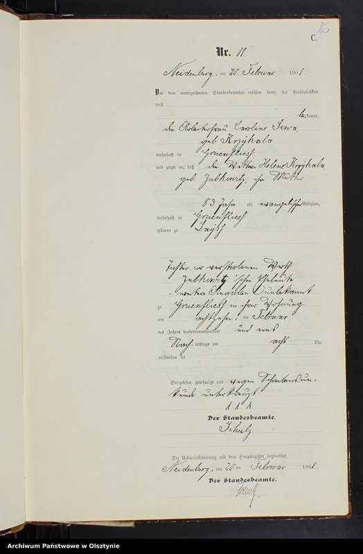 image.from.unit.number "Sterbe-Neben-Register Nr 1 - 83"