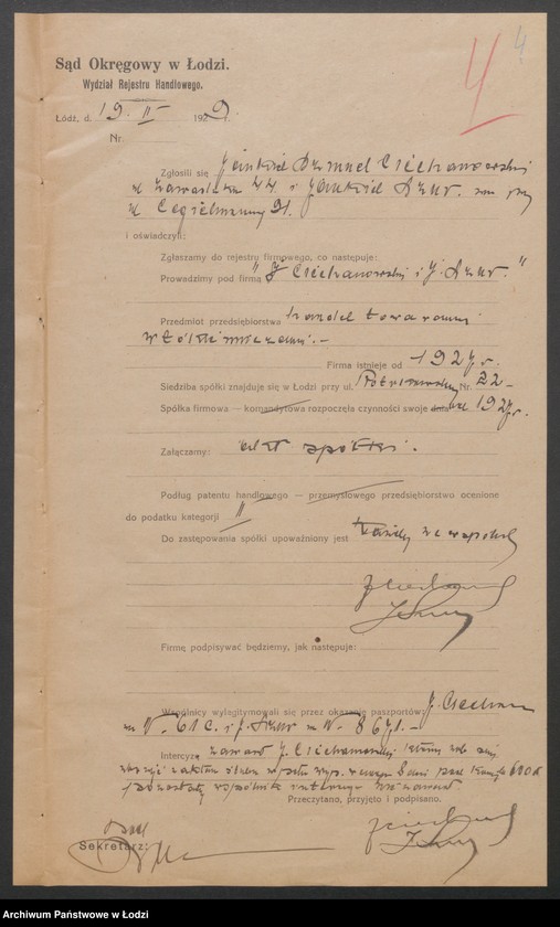 Obraz 6 z jednostki "J. Ciechanowski i J.Szura- handel towarami włókienniczymi"