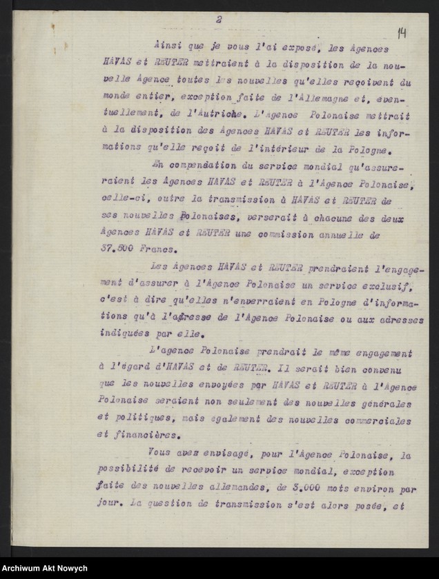 image.from.unit.number "Materiały w sprawie utworzenia Polskiej Agencji Telegraficznej. Memoriały, korespondencja"