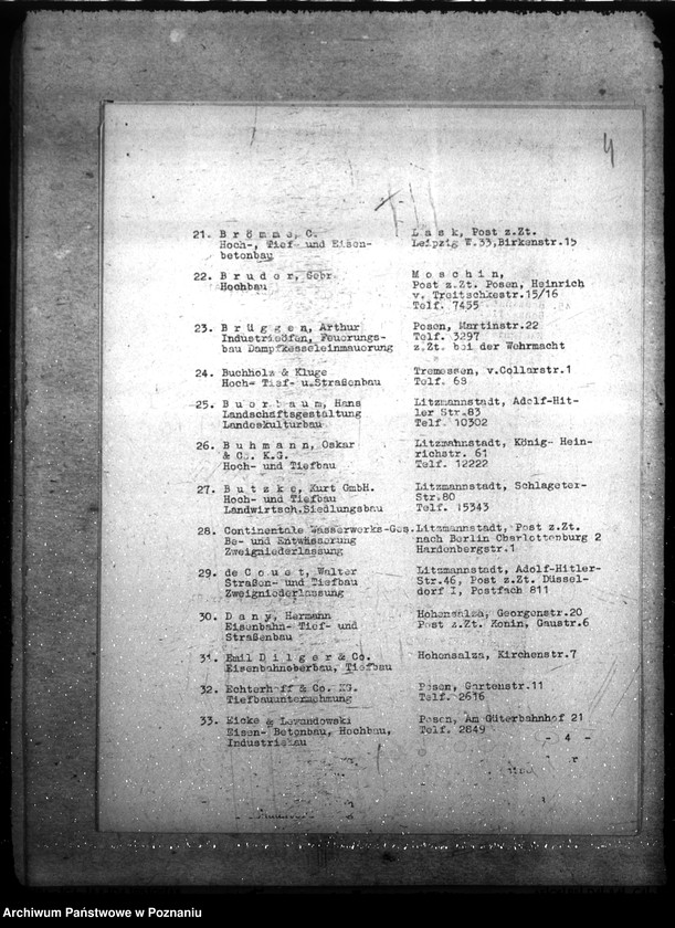 Obraz 8 z jednostki "Wirtschaftsgruppe Bauindustrie- Bezirks- gruppe Wartheland. Mitgliederverzeichnis"