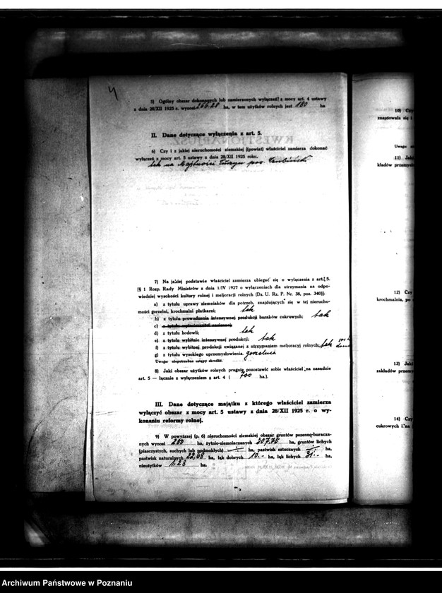 Obraz 8 z jednostki "Majątek Turzyn wyłączenie z art.4 i 5 /ustawy o wykonaniu reformy rolnej/"