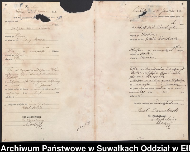 image.from.unit.number "Sterbe-Haupt-Register des Königlichen Preussischen Standes-Amtes Belzonzen Kreis Johannisburg"