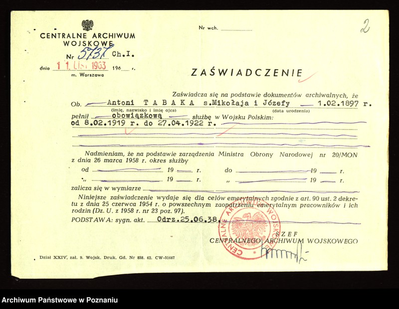 Obraz 16 z jednostki "Życiorysy powstańców wielkopolskich: T - tom l /Tabaka Antoni - Tomczak Franciszek/."