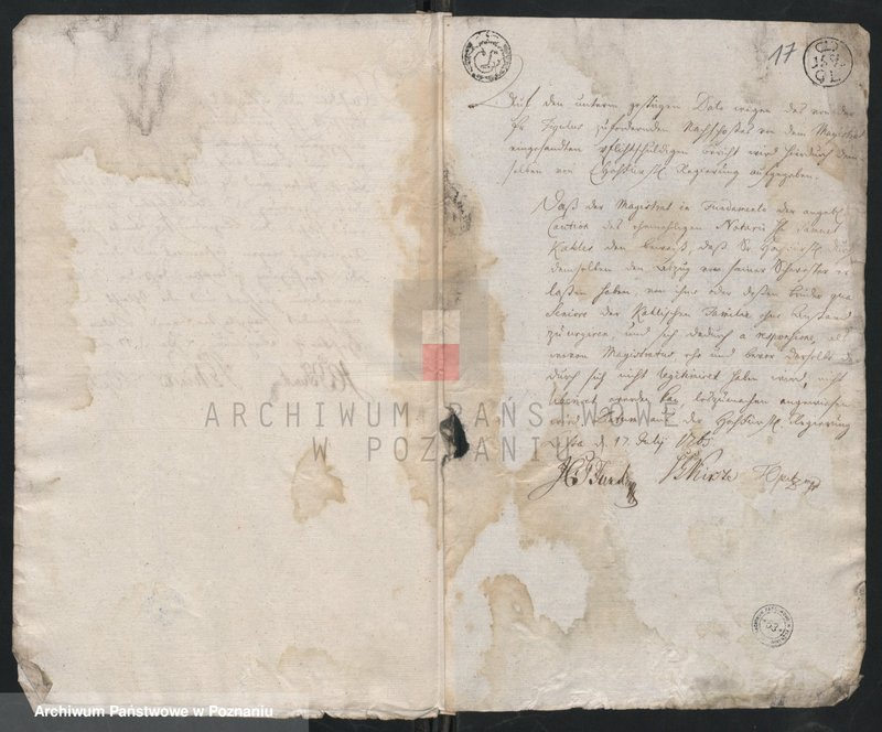 Obraz 15 z jednostki "Korespondencja, zarządzenia, wyroku władzy zwierzchniej miasta Leszna tj. Ant. Sułkowskiego i jego urzędników w sprawach administracyjno - porządkowych, finansowych i spornych; język niemiecki"