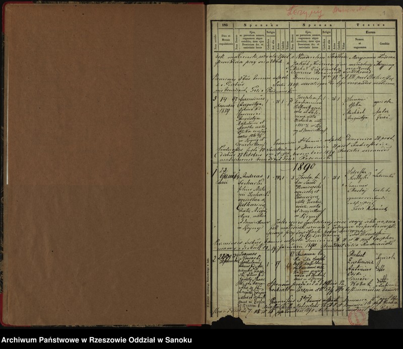 image.from.unit "Księga małżeństw dla miejscowości Łężyny tom 1"