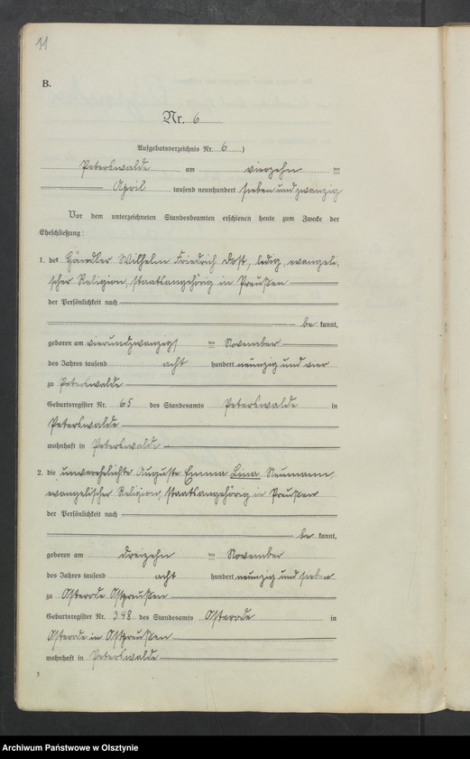 Obraz 13 z jednostki "Heirats-Neben-Register Nr 1 - 19, 1-6, 1-14, 1-16"