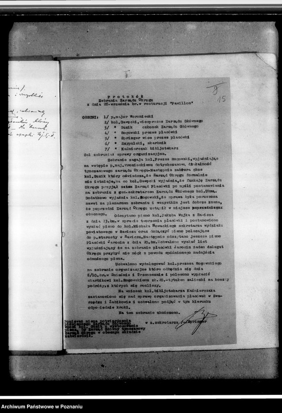 Obraz 19 z jednostki "Protokoły zebrań Zarządu Okręgu Poznańskiego"