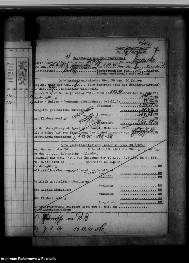 Obraz 11 z jednostki "Personalakten des wissenschaftlichen Angestellten Dr. Josef Nowacki, auch Kaletka, Siuchniński, Rzyski, Wojciechowski und Spychalski"