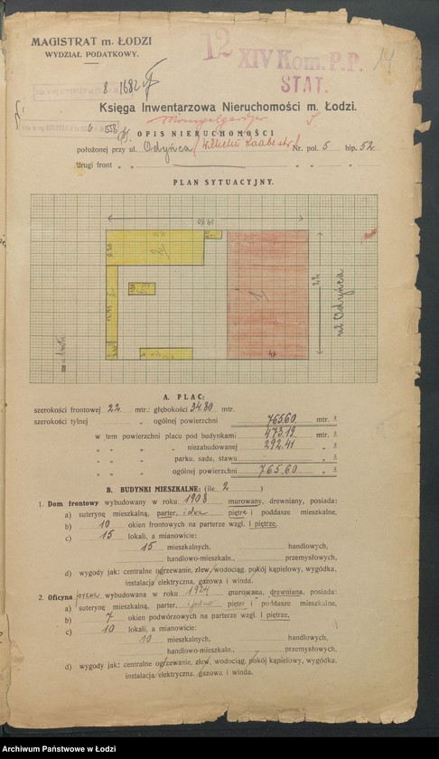 image.from.unit.number "Księga inwentarzowa nieruchomości m. Łodzi ul. Odyńca"