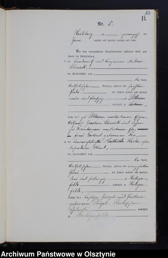 image.from.unit.number "Heiraths-Neben-Register Nr 1 - 19"