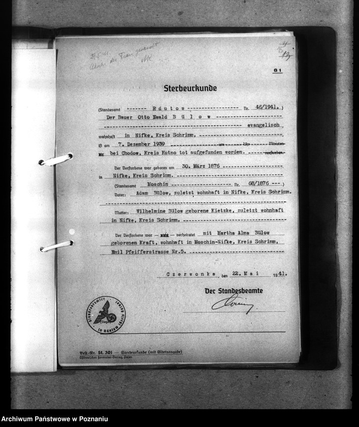 Obraz 19 z jednostki "Kreis Kutno. Wykaz miejscowych Niemców, którzy zginęli w 1939 roku"