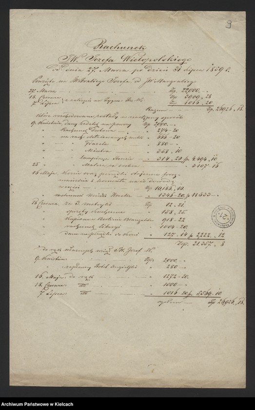 image.from.unit.number "/Akta osobowe i rachunki Józefa Wielopolskiego/"
