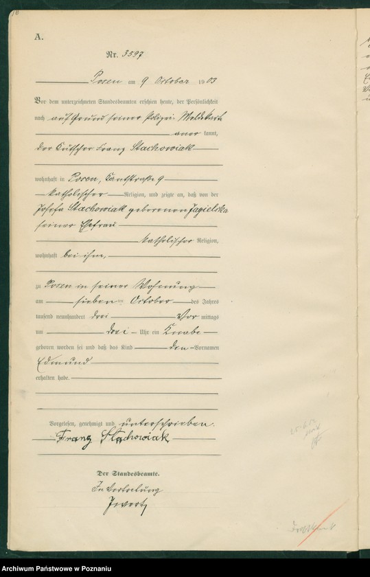 Obraz 17 z jednostki "Księga urodzeń tom VII"