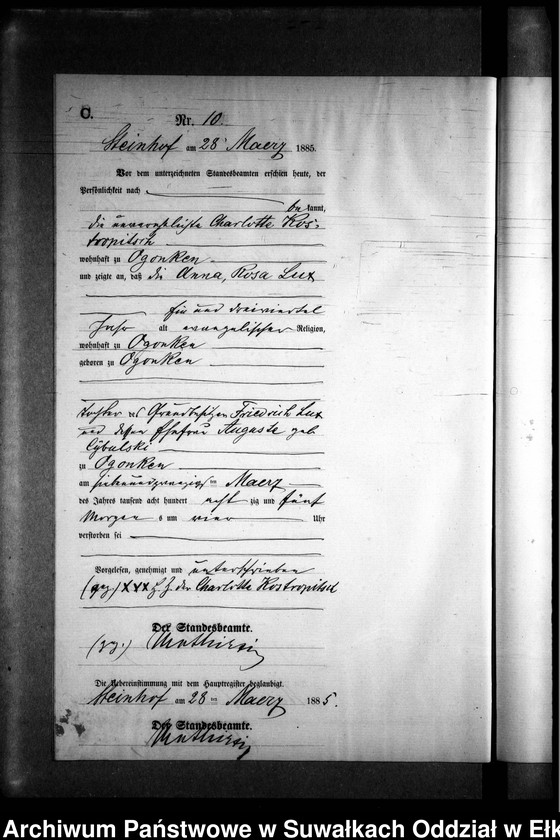 image.from.unit.number "Sterbe-Neben-Register des Preussischen Standes-Amtes Gr. Strengeln Kreis Angerburg"