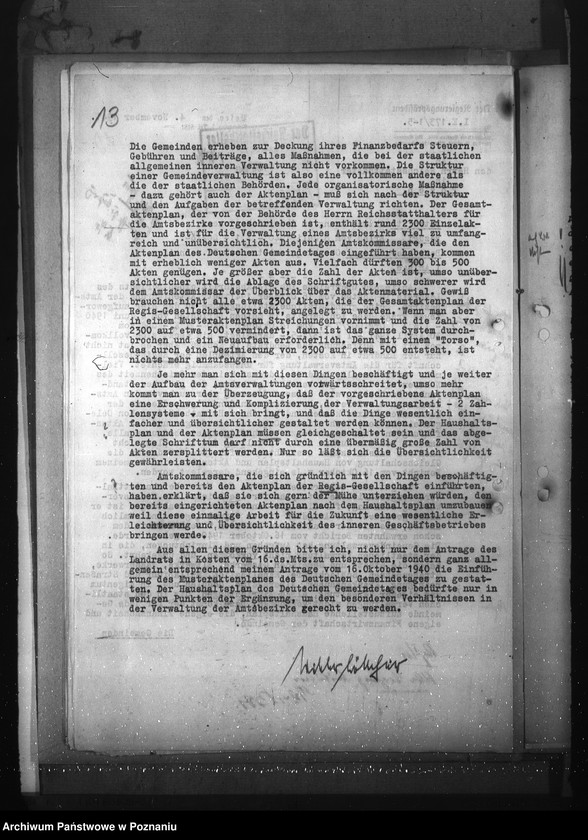 Obraz 17 z jednostki "Aufbau der Registraturen bei den Amtskommissaren"