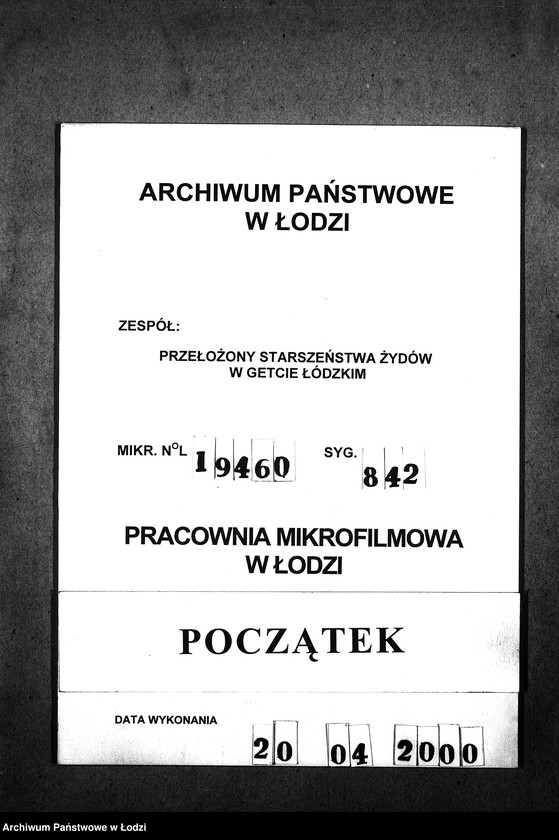 Obraz 1 z jednostki "[Alfabetyczny spis mieszkańców getta. Litera C]"
