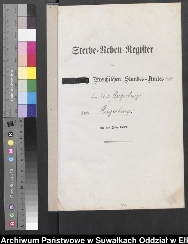 image.from.unit.number "Sterbe-Neben-Register des Preussischen Standes-Amtes der Stadt Angerburg Kreis Angerburg"