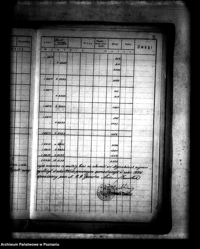 Obraz 7 z jednostki "Rejestry pomiarowe gruntów wydzielonych z majątku Łukom i oddanych w zamian za serwituty na własność wsi Myszakówek powiatu konińskiego"