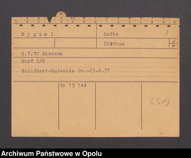 Obraz 3 z jednostki "[Rygiel Sofie, ur.5.7.1872 Miedzna]"