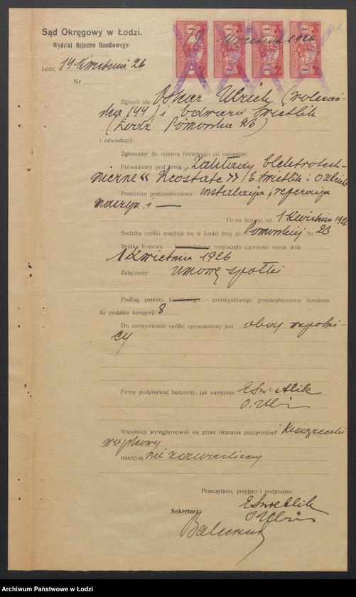 Obraz 3 z jednostki "O. Ulrich i E. Świetlik – zakłady elektrotechniczne „Reostat”"