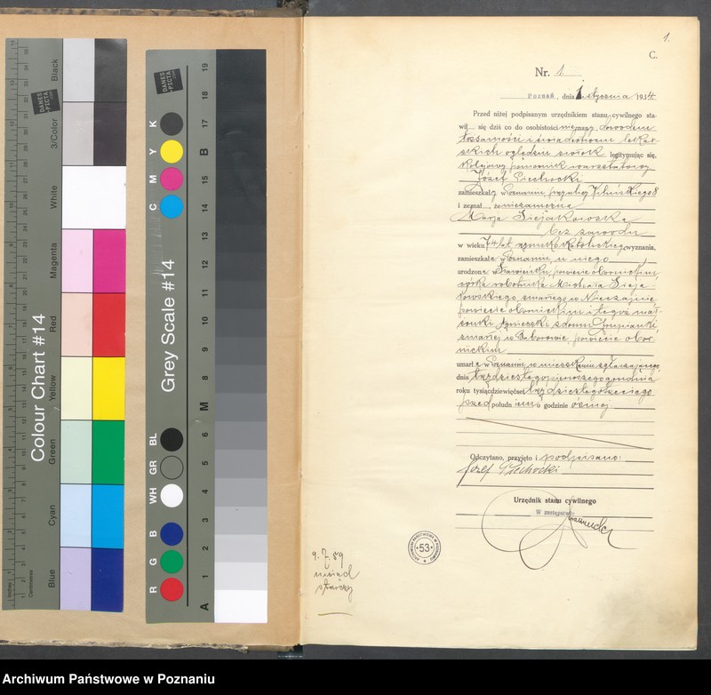 Obraz 3 z jednostki "Księga miejscowa zgonów tom I [Rejestr główny zgonów]"