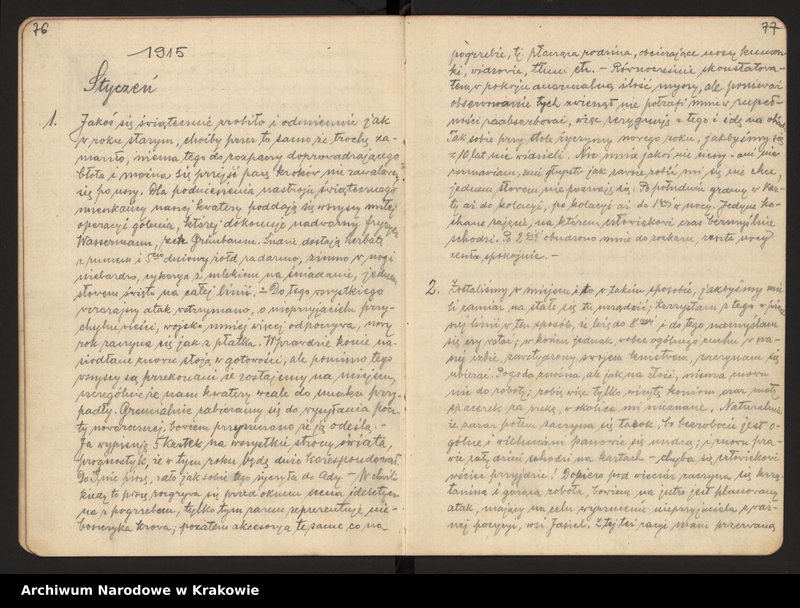 image.from.collection.number "Wydane drukiem. Edycje źródłowe materiałów archiwalnych z zasobu ANK. cz.1; Dzienniki frontowe Kazimierza Filara z lat 1915-1918.111"