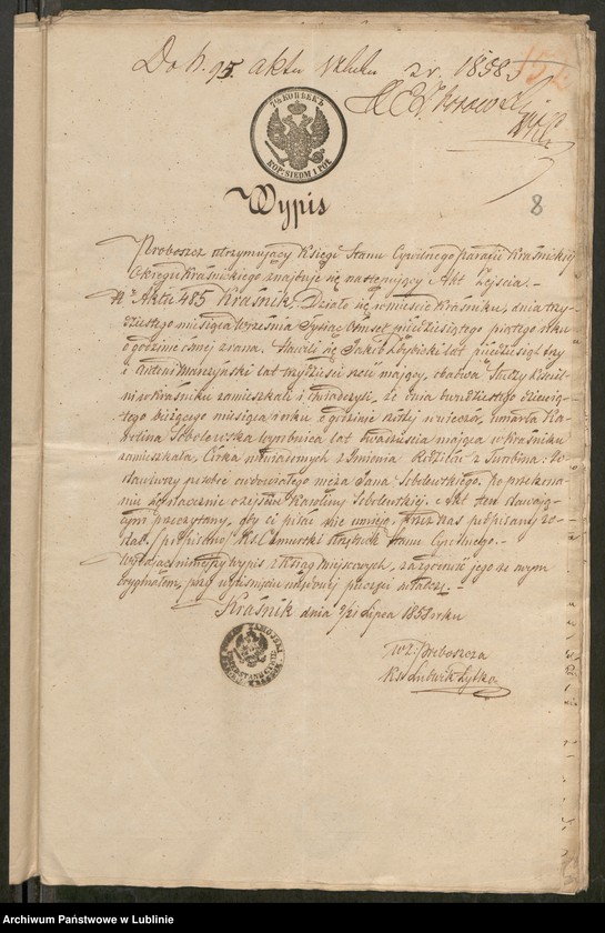 image.from.unit.number "Alegaty do księgi urodzeń, małżeństw i zgonów z 1849 r."