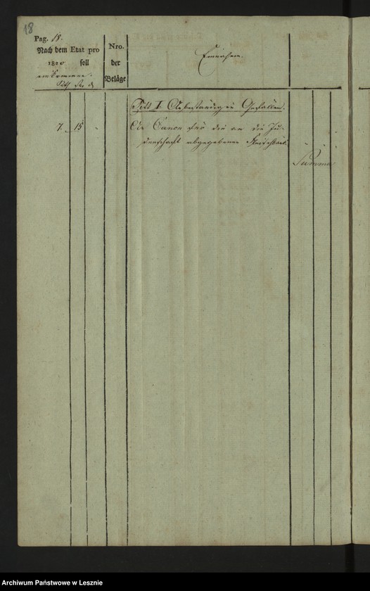 Obraz 20 z jednostki "[Kämmereikassenrechnung über Einnahme und Ausgabe bei der Kämmereikasse der Mediatstadt Lissa]"