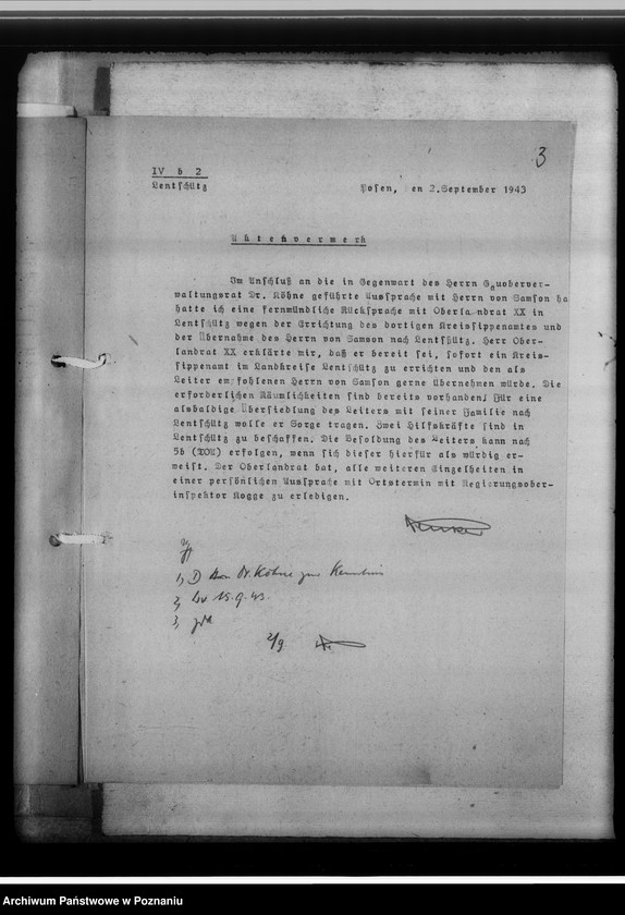 Obraz 7 z jednostki "[Korespondencja w sprawach organizacyjnych, sprawozdanie z działalności, Kreissippenamt Lentschütz Łęczyca, województwo łódzkie]"