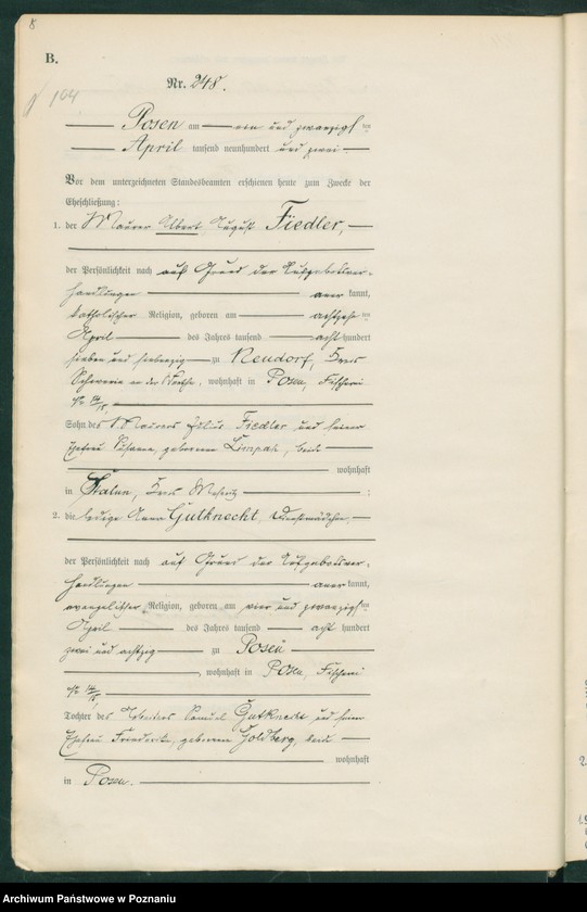 Obraz 11 z jednostki "Księga miejscowa małżeństw t. II"