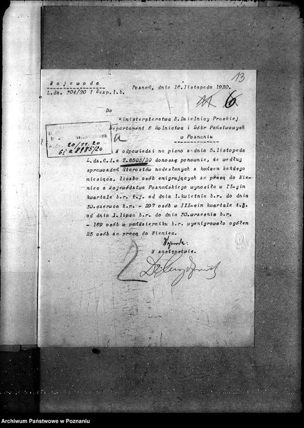 Obraz 17 z jednostki "Sprawy szczegółowo-administracyjne Emigracja robotników rolnych"