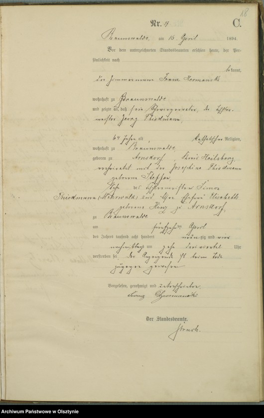 image.from.unit.number "Sterbe-Haupt-Register Nr 1 - 45"