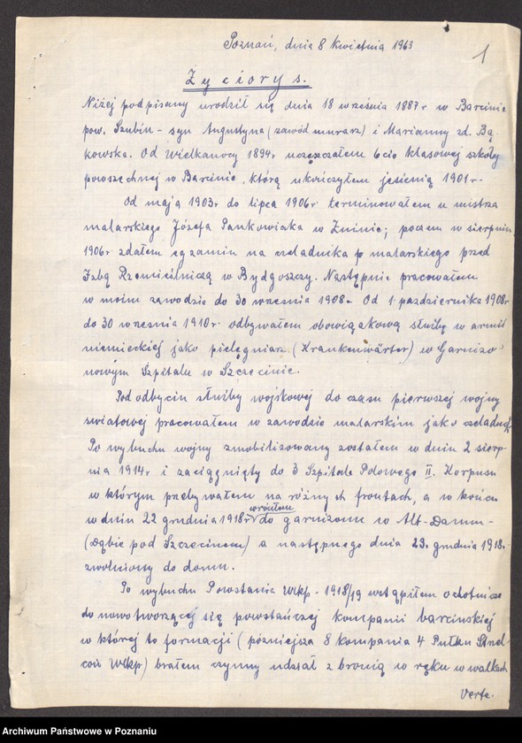 Obraz 13 z jednostki "Życiorysy powstańców wielkopolskich: B - tom V /Brandecki Michał - Brzozowski Jan/."