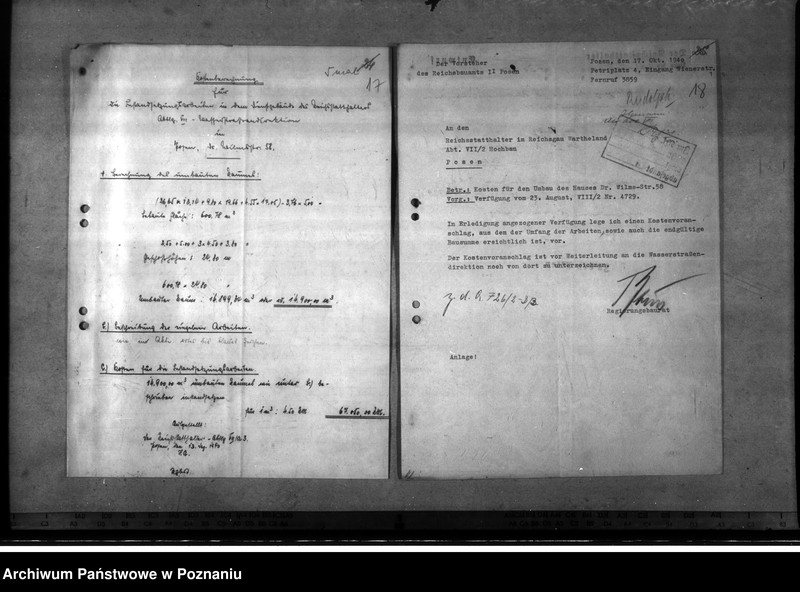 Obraz 13 z jednostki "Dienstgebäude des Reichsstatthälters Dr. Wilmsstrasse 58 - Poznań"