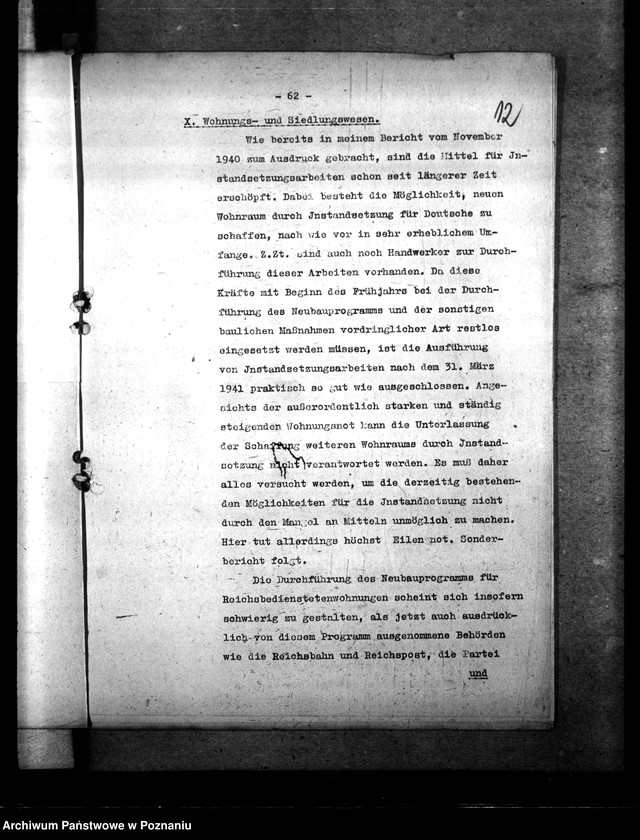 Obraz 16 z jednostki "Lageberichte über Wohnungs - und Siedlungswesen"