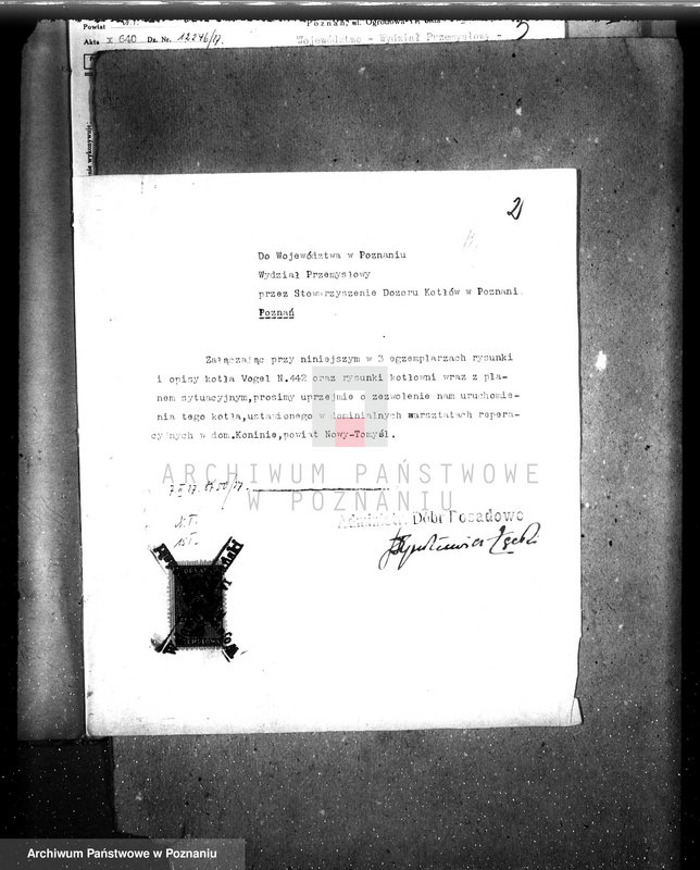 Obraz 6 z jednostki "Dominium Konin hr St. Łęcki, warsztaty reparacyjne - pow. Nowy Tomyśl nr woj. kotła 3787"