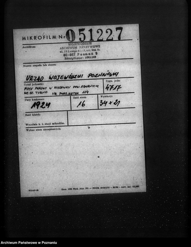 Obraz 2 z jednostki "Młyn parowy w Kiszewku, pow. obornicki własność St. Turno nr woj 114"