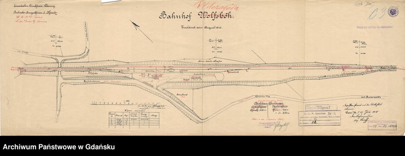 image.from.unit.number "D.O.K.P. Toruń. Linia: Pruszcz Bg. - Koronowo. Bahnhof Wolfsböh. Zustand vom August 1910"