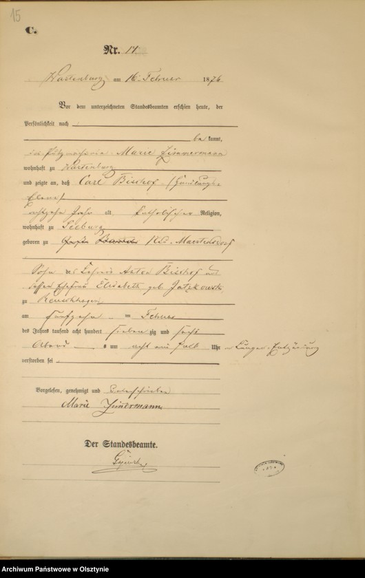 image.from.unit.number "Sterbe-Haupt-Register Nr 1 - 150"