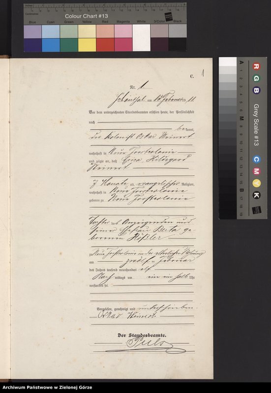 image.from.unit.number "Sterbe-Haupt-Register Standesamt Sagan Land"