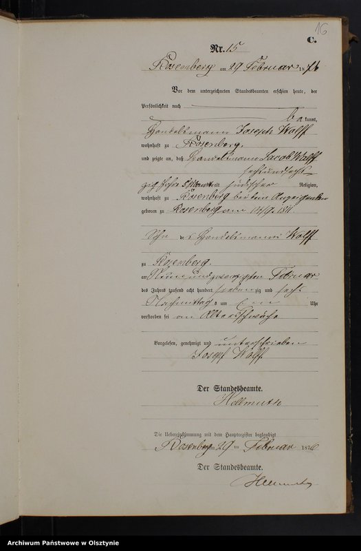 Obraz 18 z jednostki "Sterbe-Neben-Register Nr 1 - 107"