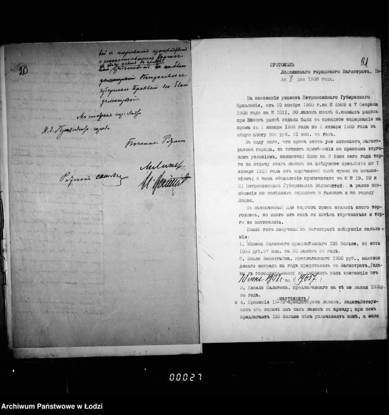 Obraz 16 z jednostki "Ob arende 30 lavok v rjadach pri Novom Rynke, na vremja s 1 janvarja 1909 po 1 janvarja 1912 goda"