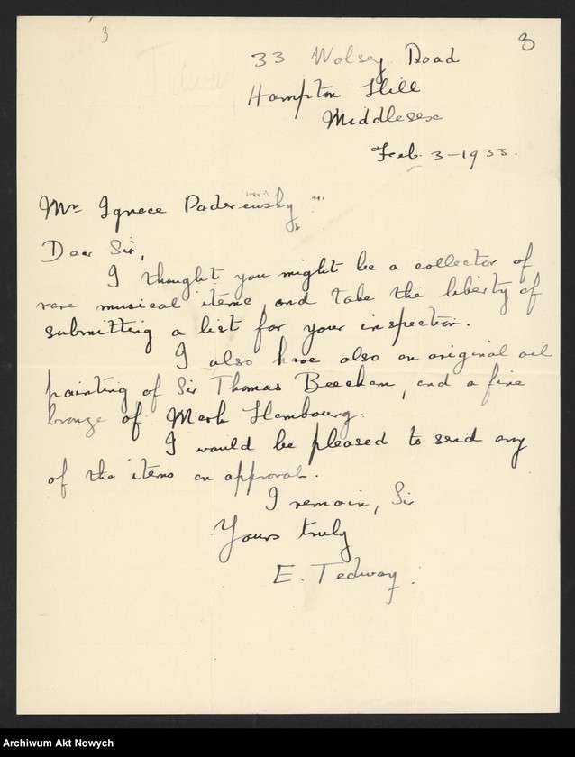 image.from.unit.number "Teal Herbert G. - Tęgi Franciszek; Rękopis Kazimierza Tetmajera "słowa do kantaty" przechowywany oddzielnie"