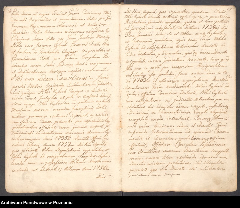 Obraz 12 z jednostki "Prothocollum nobilis officii consularis civitatis SR.Mtis Posnaniae sub notariatu nobilis Francisci Xaveri Prolewicz, SR.Mtis consiliarii, apostolici et officii praesentis notarii in anno domini 1768."