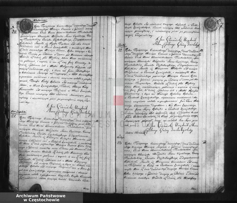 Obraz 9 z jednostki "Akta cywilne urodzeń gminy Truskolasy od dnia 1 miesiąca maja 1809 roku do dnia 30 miesiąca kwietnia 1810 roku wpisane"