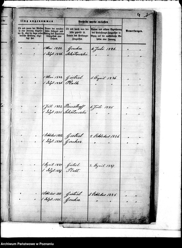 Obraz 8 z jednostki "Buch zur Eintragung der Lehrlinge und Gesellen für die Innung des Böttchergewerks."