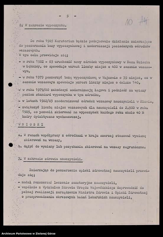 image.from.unit.number "Protokóły z posiedzeń Komisji Wychowania, Oświaty i Kultury Wojewódzkiej Rady Narodowej w Zielonej Górze; Nr 19 - 24"