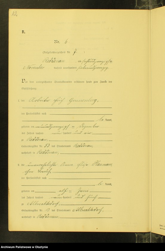 image.from.unit.number "Heiraths-Neben-Register Nr 1 - 8 [ Księga małżeństw - wtóropis ]"